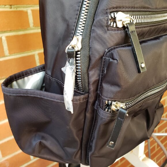 BNWT ANNE KLEIN SPORT midi squishy/sturdy backpack jet black (OS) - Picture 4 of 8
